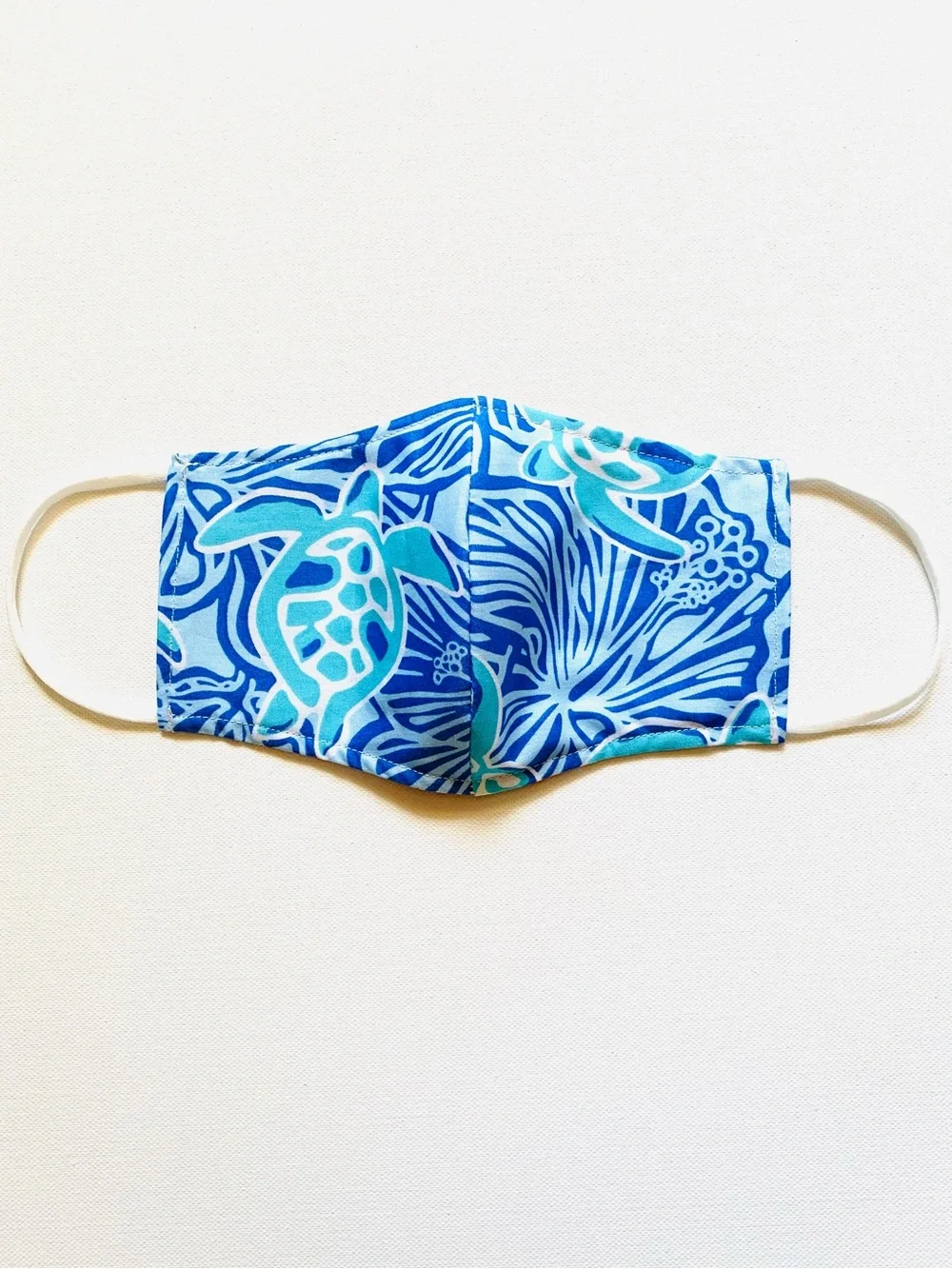 NEW Handmade Blue Turtle Print Kids Cotton Face Mask